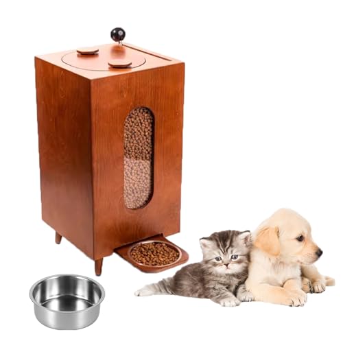 Erhöhter Futterspender für Haustiere, mit Edelstahlnapf und Aufbewahrung, für 10 kg Hundefutter, bequemer Esstisch für Haustiere von Generisch