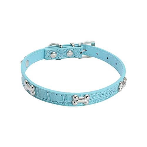 Erziehungshalsband Hund Glänzende Strass Hundehalsband Knochenschmuck Hundehalsband kleine mittlere Hundekette (F, L) von Generisch