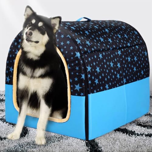 Extra große, beruhigende Hundehütte für XL-XXL-Hunde, Angstlinderung, warm, waschbar, Iglu, für drinnen und draußen, Haus (60 x 48 x 43 cm E) von Generisch