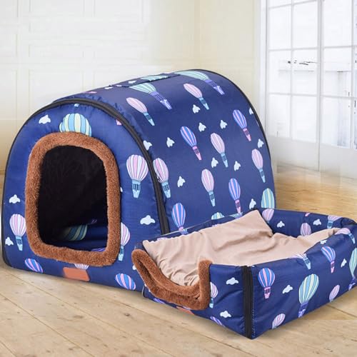 Extra große Hundehütte, Größe XL, XXL, warm, Jumbo-Angstlinderung, beruhigend, Iglu, für drinnen und draußen, waschbar (3XL 105 x 80 x 78 cm), geräumiges Hundehaus für drinnen und draußen, für XL / von Generisch