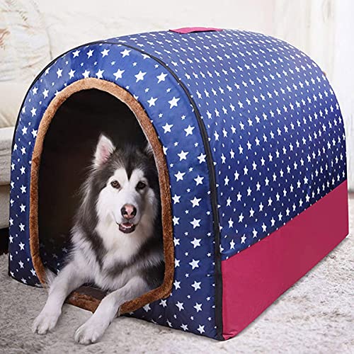 Extra großes Jumbo-Hundebett, mittlere Angstlinderung, XL-Zelt, weiche Katzenhöhle, Iglu, Winter, warm, 2-in-1-Haustiernest, waschbar (35 x 32 x 28 cm), gemütliches Haustierbett für große Hunde und von Generisch