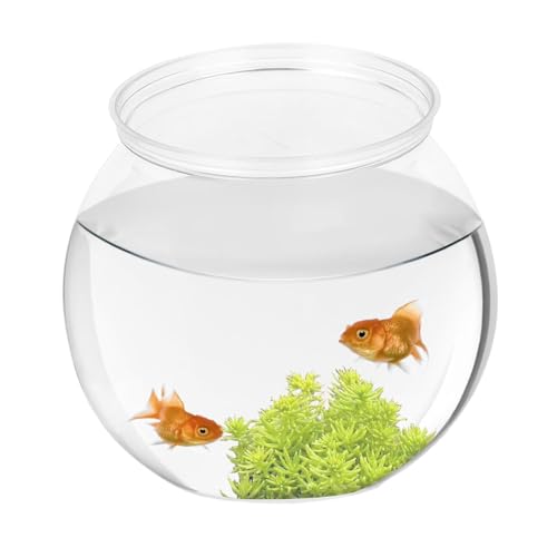 Fischschale Transparent,Aquarium-Desktop-Behälter, transparentes -Terrarium - Runde, sturzsichere Fischschale für Kampffische und andere kleine Fische Fischschale Transparent,Aquarium-Desktop-Behälter, transparentes -Terrarium - Runde, sturzsichere Fischschale für Kampffische und andere kleine Fische von Generisch