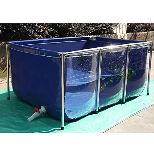 Fischteich aus Segeltuch mit transparentem Sichtfeld, Ablassventil, perfekt für Wasserspeicher, Fischzucht, Garnelenzucht, Hydrokulturpflanzen, Aquarium Pool für Haus und Garten von Generisch