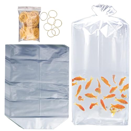 Fischtragetaschen – PE-Material, Aquarium-Fischtaschen, 30 x 52 cm, 50 transparente, auslaufsichere Taschen für lebende Fische | Transporttaschen für den Aquariumversand, von Generisch