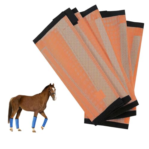 Fliegengamaschen aus Netzstoff für Pferde, atmungsaktiv, Netzstoff, schützende Pferdebeinbandagen, um zu verhindern, dass das Pferd Fliegen und Mücken beißen, 4 Stück von Generisch