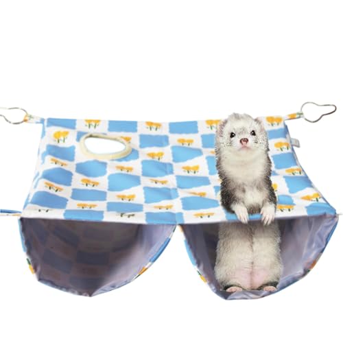 Frettchen-Hängematte – doppellagige Frettchen-Nest-Hängematte, Haken-Design, Käfigzubehör für Hamster, Chinchilla, Igel Frettchen-Hängematte – doppellagige Frettchen-Nest-Hängematte, Haken-Design, Käfigzubehör für Hamster, Chinchilla, Igel von Generisch