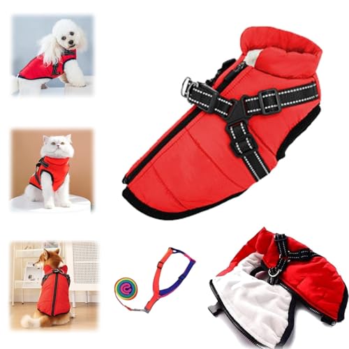 Furry King Hundewintermantel,3-In-1-Winterjacke FüR Hunde,Winter Wasserdicht Warme Winddichter Hundejacke Mit Geschirr,füR Kleine, MittelgroßE Und GroßE Hunde von Generisch