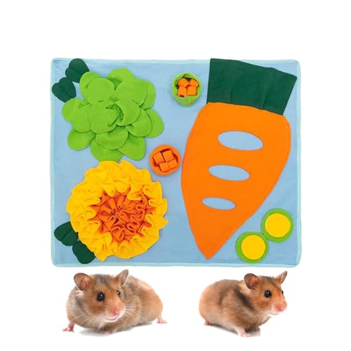 Futtermatte für , -Futtermatte, Polar-Fleece, Stimulation, Heu-Futterstation – interaktives Puzzle-Spielzeug, langsamer Futterspender für Hunde und Hamster von Generisch