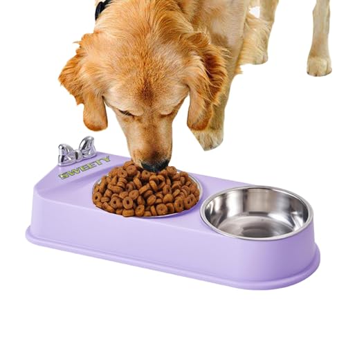 Futternapf für Haustiere aus Edelstahl, Hundenapf für Futter und Wasser - Doppelte Futternäpfe für Hunde und Katzen - Edelstahlnäpfe mit rutschfester Harzstation für kleine Haustiere, Welpen, Hunde, K Futternapf für Haustiere aus Edelstahl, Hundenapf für Futter und Wasser - Doppelte Futternäpfe für Hunde und Katzen - Edelstahlnäpfe mit rutschfester Harzstation für kleine Haustiere, Welpen, Hunde, K von Generisch