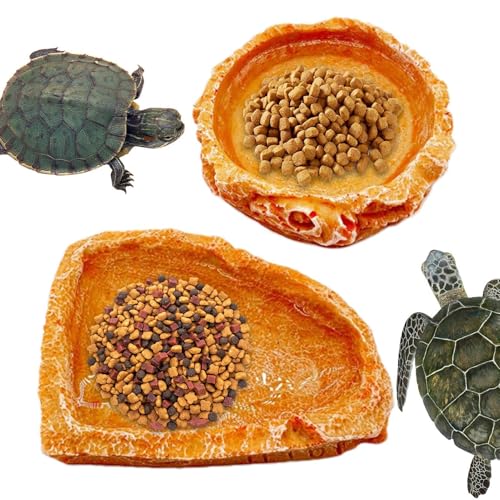 Futternapf für Reptilien, Wassernapf für Reptilien | 2-teiliges Futtertablett-Set für Reptilien aus Kunstharz - Reptilien-Wasserschalen, Futternapf für Schnecke, Bartagamen, Einsiedlerkrebs, S Futternapf für Reptilien, Wassernapf für Reptilien | 2-teiliges Futtertablett-Set für Reptilien aus Kunstharz - Reptilien-Wasserschalen, Futternapf für Schnecke, Bartagamen, Einsiedlerkrebs, S von Generisch
