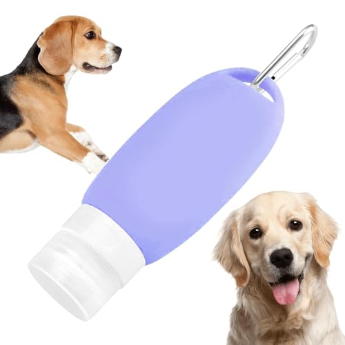 Futtertube zum Befüllen von Hunden, 90 ml auslaufsichere Reise-befüllbare Tuben für Hundefutter, Nassfutter Silikon Quetschflaschen mit Karabiner, Reise-Kulturbeutel, für Hundetraining von Generisch