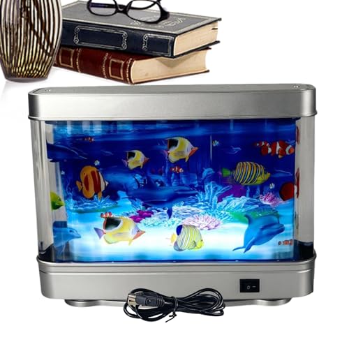 Gefälschtes Aquarium – Fisch-Lampen-Aquarium – niedlich, realistisch, leise, leuchtende sensorische Dekoration für Geburtstag, Baby, Erwachsene, Kinder, Nachtgenuss Gefälschtes Aquarium – Fisch-Lampen-Aquarium – niedlich, realistisch, leise, leuchtende sensorische Dekoration für Geburtstag, Baby, Erwachsene, Kinder, Nachtgenuss von Generisch