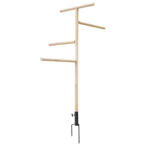 Geflügelständer Sitzstange Spielzeug Spielplatz Vögel Training Ast Sitzstange mit Bodenstopfen für Nymphensittiche, Papageien, Truthähne, Hühner, Lovebirds, Holz und Eisen, 145 x 40 cm von Generisch