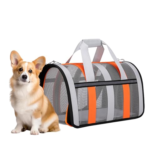 Generic Faltbare Haustiertasche, Hund Faltbare Tragetasche, Tragbare Haustier Reisetasche, Mesh Panel Haustiertasche, Leichte Hundetasche, Fluggesellschaft zugelassene Haustiertragetasche, Reisetasche von Generisch