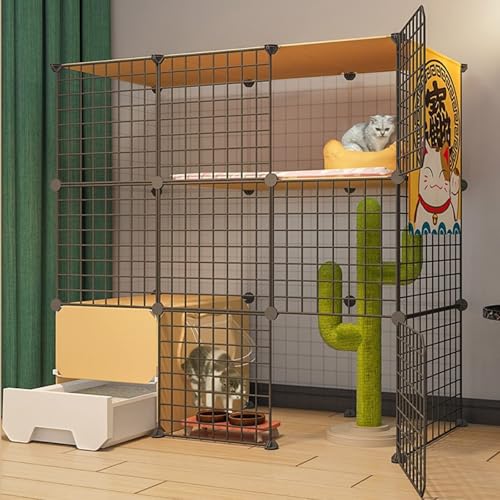 Generic Großer Katzenlaufstall – Katzenkäfige für drinnen und draußen, für kleine Haustiere, geeignet für Katzen, Frettchen, Chinchillas und Kaninchen Generic Großer Katzenlaufstall – Katzenkäfige für drinnen und draußen, für kleine Haustiere, geeignet für Katzen, Frettchen, Chinchillas und Kaninchen von Generisch