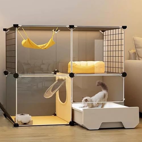 Generic Großer Katzenlaufstall mit Katzentoilette und Leitern – 2/3 Etagen abnehmbarer Metalldrahtkäfig für Kleintiere Generic Großer Katzenlaufstall mit Katzentoilette und Leitern – 2/3 Etagen abnehmbarer Metalldrahtkäfig für Kleintiere von Generisch