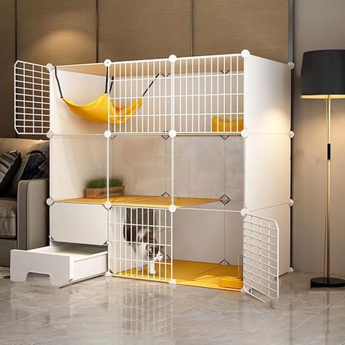 Generic Kleintier-Laufgitter, großer Katzenkäfig, für den Innenbereich, Kleintierkäfig, Drahtzaun, Katzenkäfig, für den Innenbereich, groß mit Katzentoilette für 1–2 Katzen (Größe: 111 x 49 x 73 cm Generic Kleintier-Laufgitter, großer Katzenkäfig, für den Innenbereich, Kleintierkäfig, Drahtzaun, Katzenkäfig, für den Innenbereich, groß mit Katzentoilette für 1–2 Katzen (Größe: 111 x 49 x 73 cm von Generisch