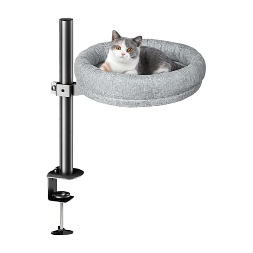 Generico Cat Desk Bed, Desktop Kitten Furniture Attachment with Pet Mat, Comfortable Tabletop Kitten Bed with Easy Installation Shelf for Study Room, Dorm, Space-Saving Pet Furniture for Cats von Generisch