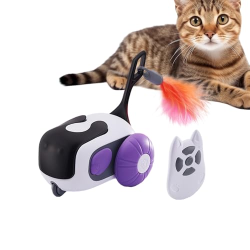 Generico Remote Cat Toy, Smart Interactive Feather Toy, Rechargeable Cat Enrichment Toys, Boredom Buster for All Breeds, Interactive Remote-Controlled Toy for Cats to Boost Activity and Engagement von Generisch