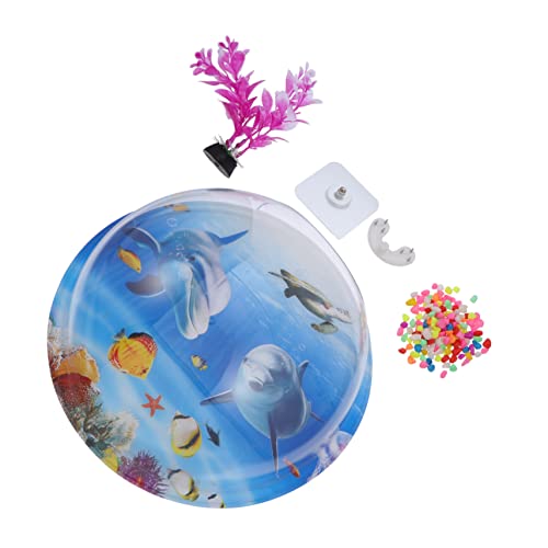 Generisch 1 Satz An Der Wand Befestigtes Aquarium Dekorative Töpfe Luft Terrarienglas Tank Wasser Hängende Wandpflanzen Anlage Schwamm Rührschüssel Schüsseln Aquarium-Ornamente Acryl Blue von Generisch