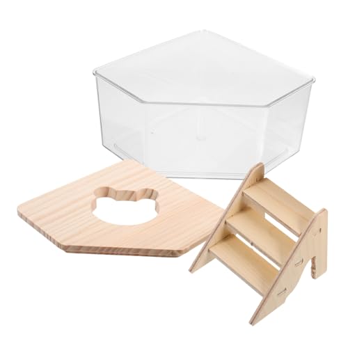 Generisch Hamster Sandbad Box 2 Teiliges Set Mit Transparentem Design Und Kleiner Rampe Ideal Für Hamster Und Zwerghamster Als Sandbad Und Toilette von Generisch