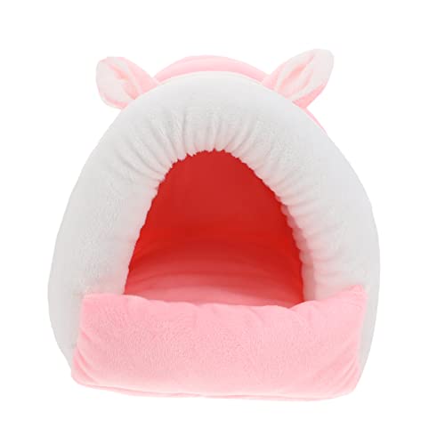 Generisch 1stk Hamsternest Hamsterbettwäsche Meerschweinchen Lebensraum Kaninchenstall Zubehör Für Meerschweinchen Hamsterhausbett Wurf Kleine Tiere Pads Plüsch Welpe Baumwolle Rosa von Generisch