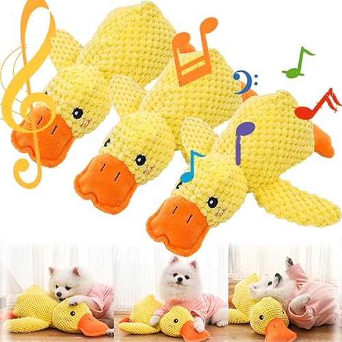 Generisch Anti Stress Ente Hund, Anti Stress Ente FüR Hunde, Hundespielzeug Ente Gelb, Anti-Stress Duck Dog, Yellow Squeaky Toy, Interactive Toy for Dogs, Quiet and Balanced Anti-Stress Duck (3A, M) von Generisch