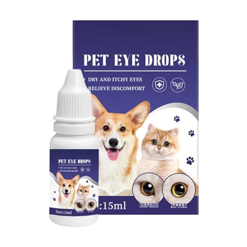 Generisch Augentropfen Für Haustiere - Augentropfen Für Hunde - Augenfleckenentferner Für Haustiere Milde Und Nicht Reizende Augentropfen Für Haustiere Milde 15-ml-Pflanzenextraktlösung von Generisch