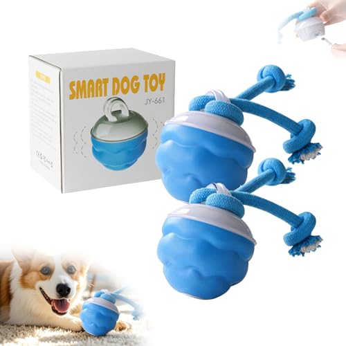 Generisch Barkzys Power Tail 2.0 Dog Toy, Duraspin Dog Ball, Pawspal Interactive Toy, Smart Jumping Rolling Ball, for Small, Medium, Large (2PCS) von Generisch