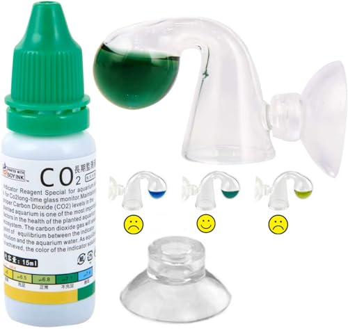 Generisch CO2 Dauertest Aquarium mit 15 ml 20 mg/l Testflüssigkeit – Dropchecker für Aquascaping – Präziser CO2-Test für Aquarien, einfache Anwendung & zuverlässige Ergebnisse von Generisch