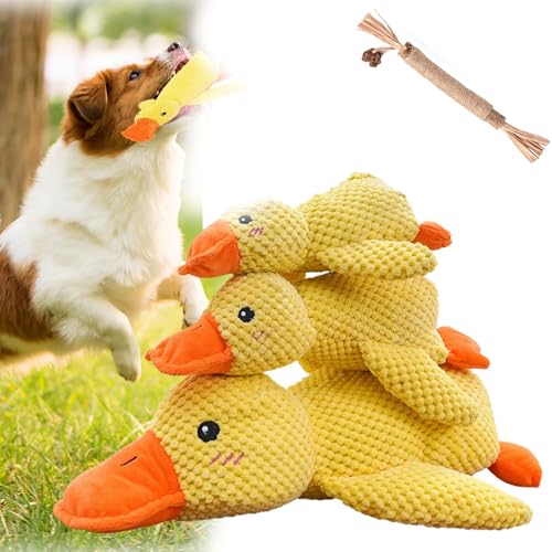 Generisch Calming Duck Dog Toy, Calming Duck Dog Toy Bright Yellow, The Mellow Dog Calming Duck,Calming Duck Toy for Dogs with Squeaker Indoor Puppy (S+M+L A) von Generisch