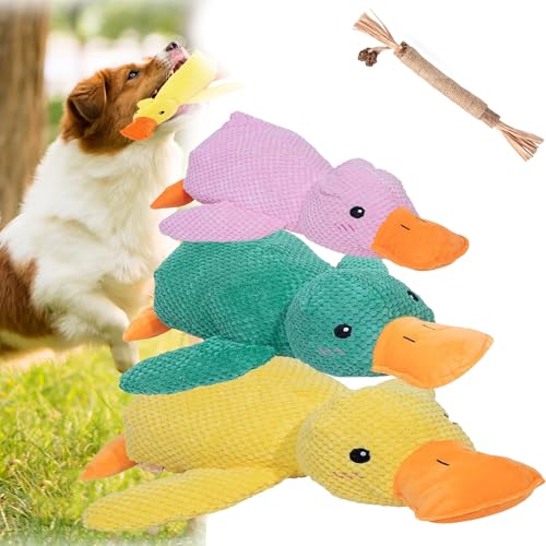 Generisch Calming Duck Dog Toy, Calming Duck Dog Toy Bright Yellow, The Mellow Dog Calming Duck,Calming Duck Toy for Dogs with Squeaker Indoor Puppy (S+M+L B) von Generisch