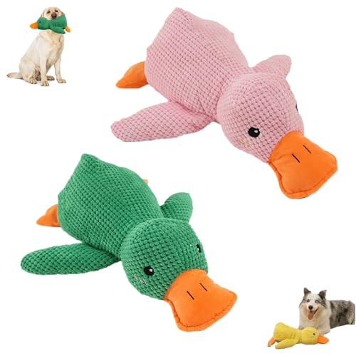 Generisch Calming Duck Toy for Dogs, Squeak Yellow Best Friends, Stuffed Duck Dog Toys Indoor, Dog Calming Duck Dogs Emotional for Indoor Outdoor (Pink+Green) von Generisch