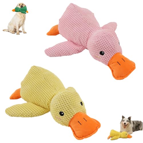 Generisch Calming Duck Toy for Dogs, Squeak Yellow Best Friends, Stuffed Duck Dog Toys Indoor, Dog Calming Duck Dogs Emotional for Indoor Outdoor (Pink+Yellow) von Generisch