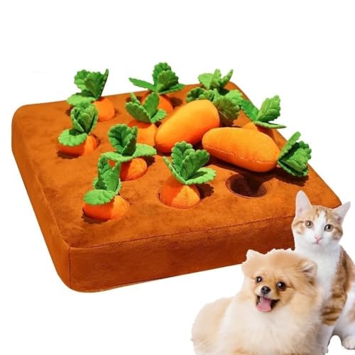 Generisch Carrot Catnip Toy, Carrot Patch Cat Toy, 2 in 1 Noseework Feed Spiele für Haustier Stressabbau, Katze Puzzle Spielzeug für Langeweile, Interaktive Feder Katzenspielzeug für (1pcs) von Generisch