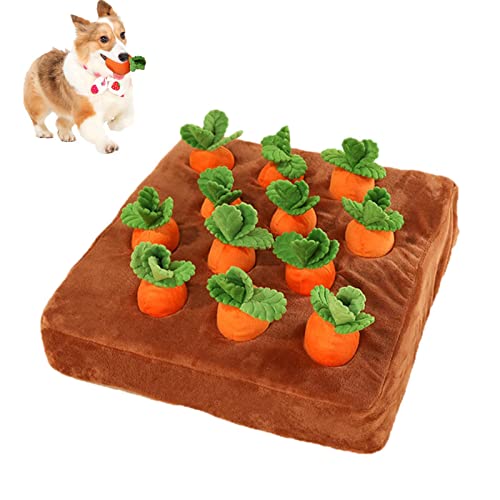 Generisch Carrot Farm Hundespielzeug | Karottenspiel für Hunde, Kaubares Plüschspielzeug | Schnüffelspielzeug für Hunde | Möhren Dog Spiel interaktives Karotten Anreicherungs Hundepuzzle Spielzeug von Generisch