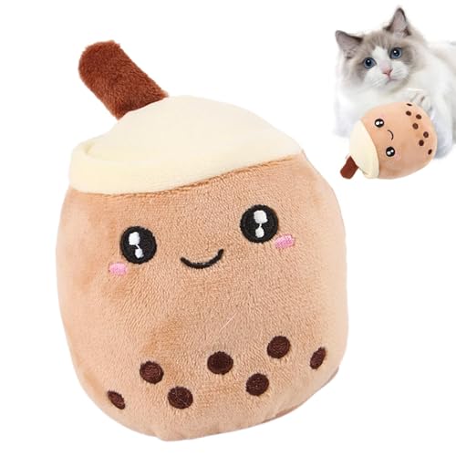 Generisch Cartoon Plush Milk Tea Puppe | Weiches niedliches Plüschspielzeug, einzigartige Katze gefülltes Tierspielzeug, kleines Plüschblasen -Teespielzeug für Katze von Generisch