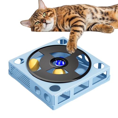 Generisch Cat Food Puzzle, Strategy Game Cat Treat Puzzle Maze Box, 25x25x6cm Phonograph Interactive Cat Toys, Turntable Track Kitten Plaything Game Cat, Stimulates Mental Activity for Cats von Generisch