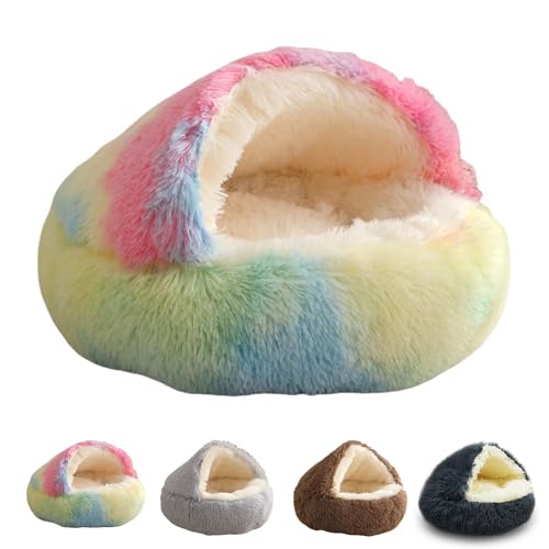 Generisch Cat Nest Bed Round Fluffy Hooded Cat Bed Cave，Removable Dog Beds &Cat Cave Bed (Farbe, 120 cm/47.2 in) von Generisch