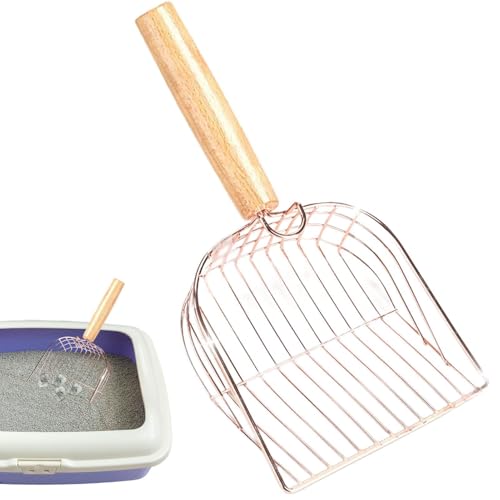 Generisch Cat Scooper, Katzenstreu Schaufel,Nicht-Stick breite Lamellen Sifter - Metal Deep Shovel Sifter Cats Poop Scoop mit Aufbewahrungshaken, Pet Scooper für Katzentoilette von Generisch