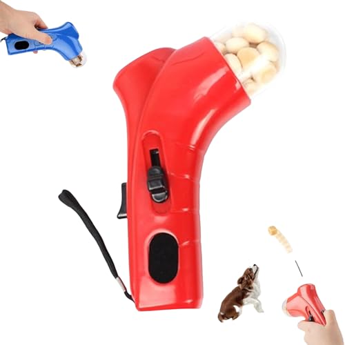 Generisch Cat Treat Gun, Cat Treat Gun Shooter, Interactive Pet Treat Launcher, Cat and Dog Feeding Catapult, Handheld Pet Feeding Toys for Training, Snack Dispenser (Red) von Generisch