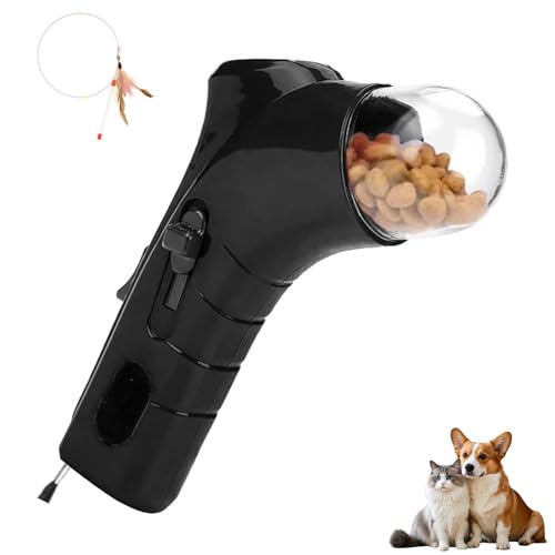 Generisch Cat Treat Launcher, Interactive Pet Award Snack Catapult Toy, Handheld Pet Treat Thrower for Exercise, Auto Food Cat Dog Catapult Interactive Launcher (Schwarz) von Generisch