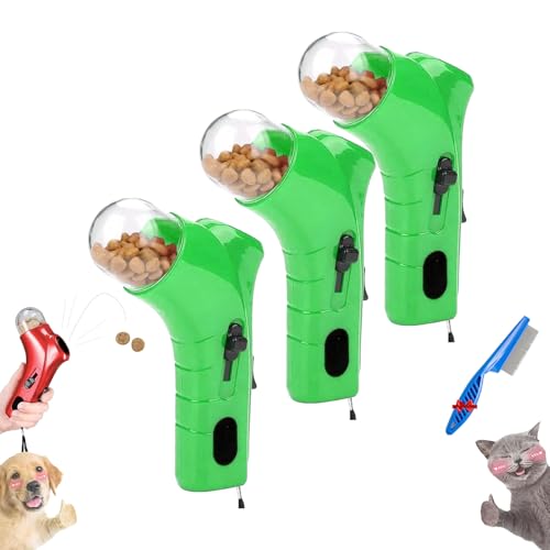 Generisch Cat Treat Launcher Tool, Cat Treat Tool Shooter, Pet Snack Shooter, Interactive Pet Treats Launcher, Cats and Dog Feeding Catapult, Pets Treats Snack Dispenser Toy (3pcs,Green) von Generisch