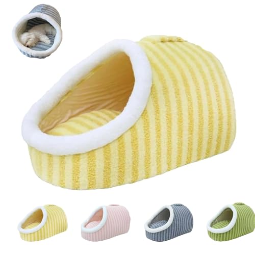 Generisch Cozy Dog Bed, Cozy Hideaway Pet Bed, Soft Warm Pet Slipper Cave Bed with Handles, Removable Cozy cave Dog Bed for Small Medium Large Dogs and Cats (Yellow,L) von Generisch