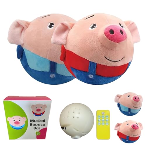 Generisch Dog Charmer Porky Pal Interactive Piggy Toy,Bouncing Piggy Dog Toy, Bouncing Piggy Balls for Dogs (Red+Blue) von Generisch