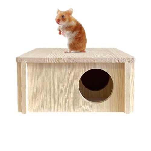 Generisch Hamster Hideoutt – Mehrkammer-Hamsterhaus | Hamsterhaus aus Holz | Exploratives Design Hamsterhaus-Labyrinth | Hamster-Eckhaus für Syrer, Mäuse und Zwerghamster, ideale Entspannung von Generisch