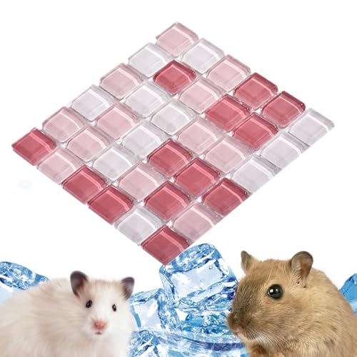 Generisch Hamster-Kühlkissen – Kristallglas-Kaninchen-Eiskissen, Teller, Sommerbett | Hamster-Kühlmatte, bequeme Pad-Platte, Sommerbett, Haustier-Wärmeableitungsplatte für Hamster, Hase von Generisch