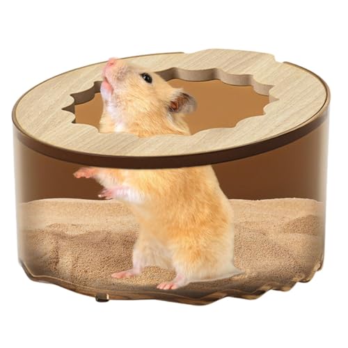 Generisch Hamster-Sandbadebox, Hamster-Badezimmerbox - Katzentoilette für Kleintiere - Sandbad-Reinigungskäfig, Terrarium-Lebensraum-Dekor, Hamster-Box, mit Deckel für Zwerghamster von Generisch