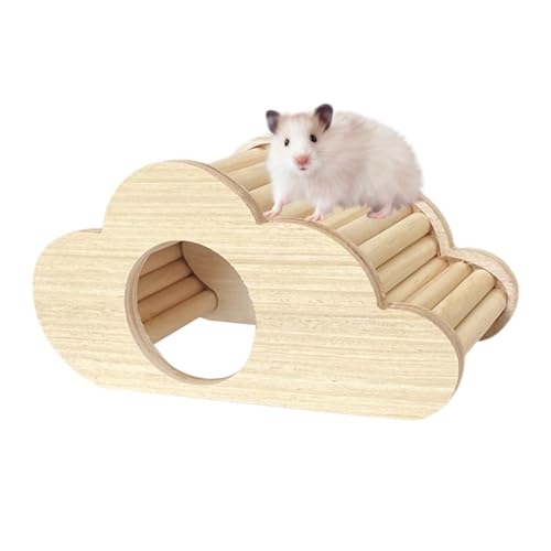 Generisch Hamsterversteck aus Holz,Hamsterkäfighaus aus Holz, Zwerghamster-Holzkäfig-Lebensraum, Kauspielzeug-Nistplatz, Kleintierheim-Spielplatz von Generisch