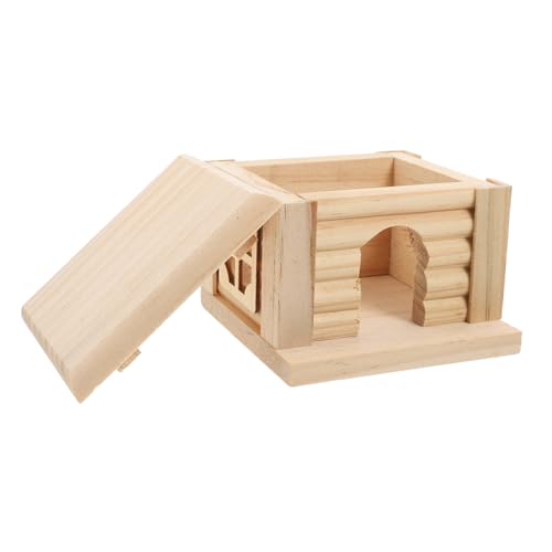 Generisch Hamsterzubehör für Käfige Hamster Spielplatz Hamster Hamster Holz Versteck Hamster Schlafplatz Hamster Holzhaus Hamster Heimtierbedarf Hasenversteck hölzern von Generisch